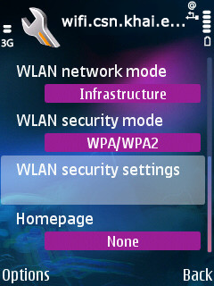 WLAN security settings