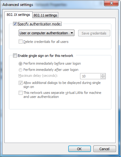 Specify authentication mode