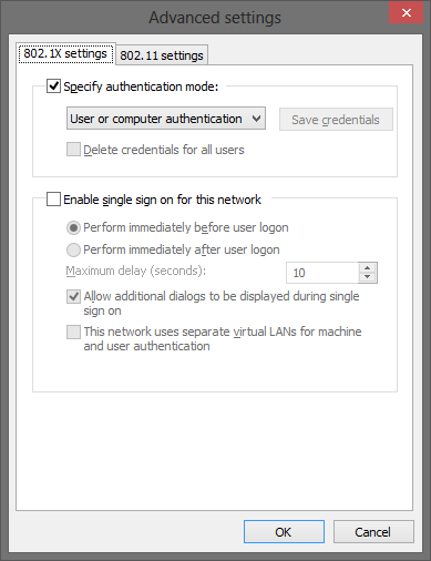 Specify authentication mode